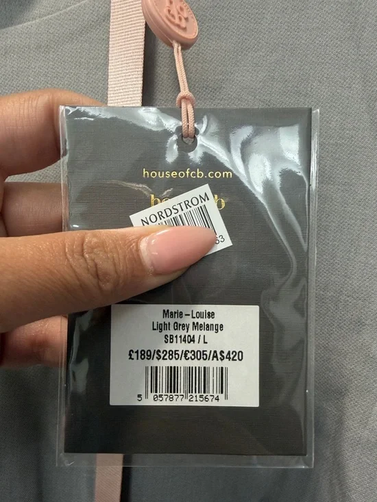 House of CB Long Sleeve Grey Fitted Maxi Dress - Picture 4 of 6